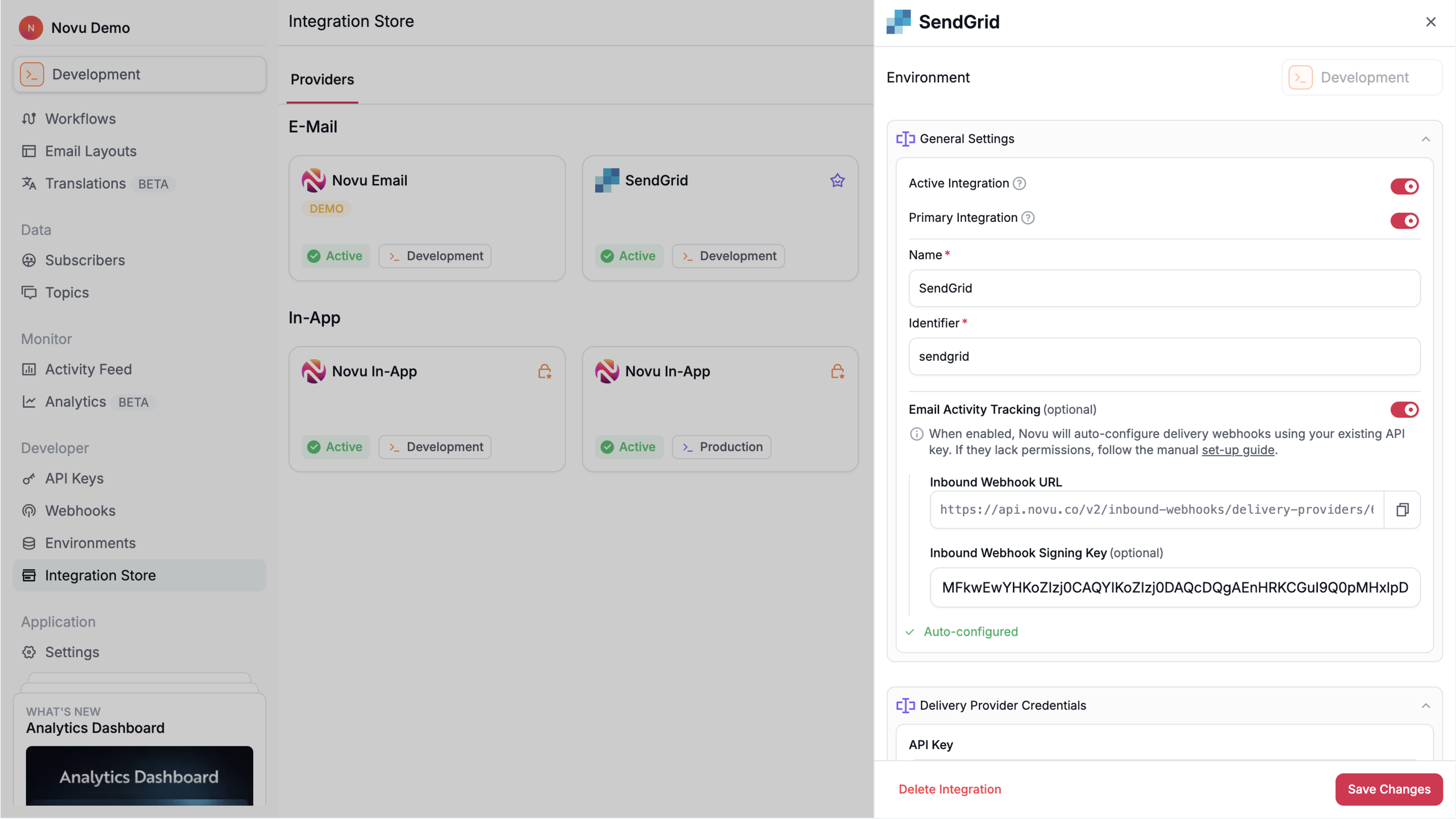 Inbound webhook enabled